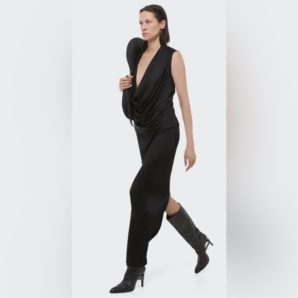 ‼️RARE‼️🎸Helmut Lang🎸🔥NWT🔥Fluid Jersey Maxi Skirt in Black— S - Picture 7 of 15